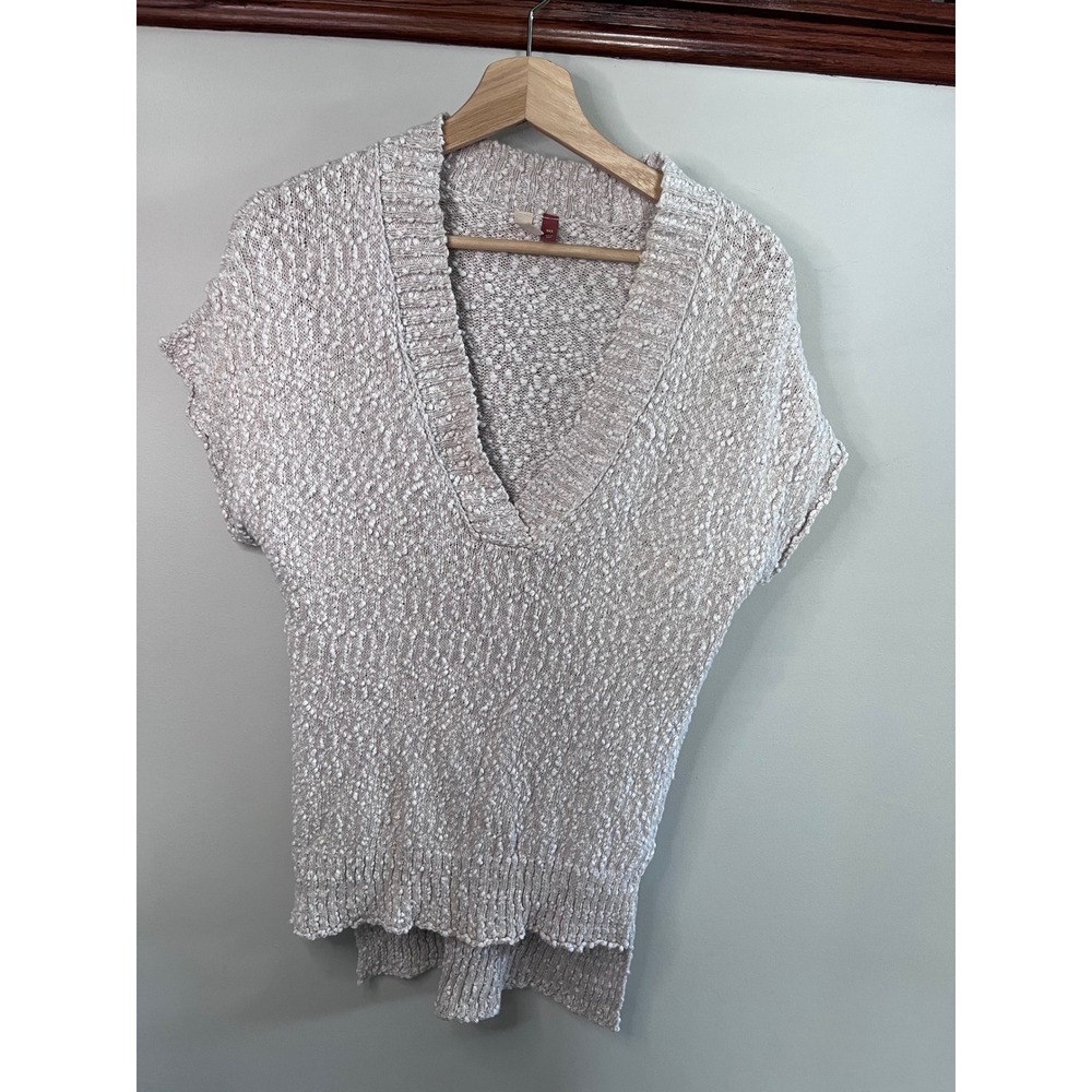 Pilcro and the Letterpress Cream Cotton Textured V-Neck Sweater Vest XXS